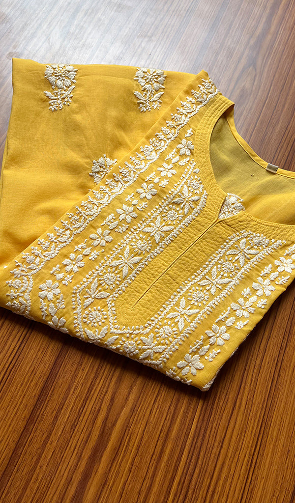 Women's Lucknowi Handcrafted Cotton Chikankari Kurti - HONC0301028