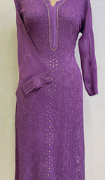 Load image into Gallery viewer, Lakhnavi Handcrafted Viscose Georgette Chikankari Kurti - HONC026158
