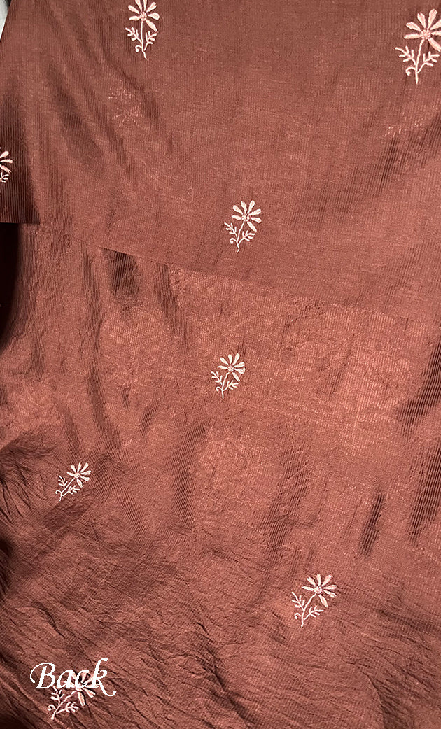 Women's Lakhnavi Handcrafted Maheshwari Mul Chanderi Unstitched Kurta And Dupatta Set- HONC0268528