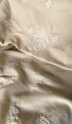 将图像加载到图库查看器中， Women's Lakhnavi Handcrafted Cotton Unstitched Chikankari Suit Material - HONC0365119