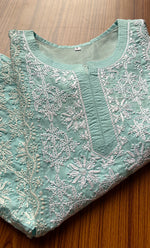 将图像加载到图库查看器中， Women&#39;s Lucknowi Handcrafted Cotton Chikankari Kurti - HONC0298735
