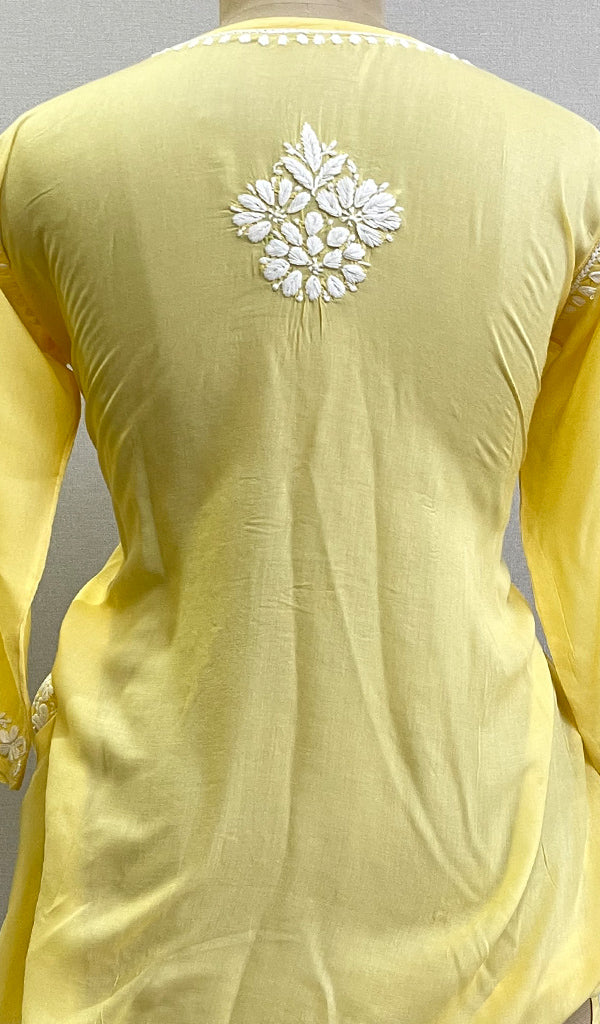 Women's Lakhnavi Handcrafted Modal Cotton Chikankari Top - HONC0167493