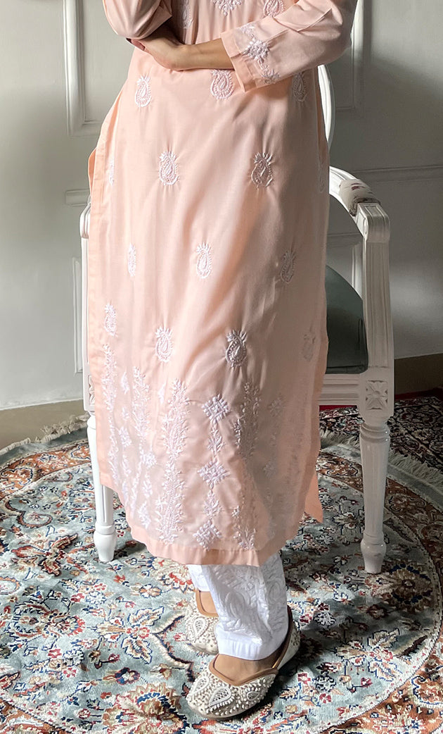 Women's Lucknowi Handcrafted Cotton Chikankari Kurti - HONC0330720