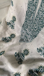 Load image into Gallery viewer, Madiha Women's Lakhnavi Handcrafted Mul Chanderi Unstitched Kurta And Dupatta Set - HONC0365665