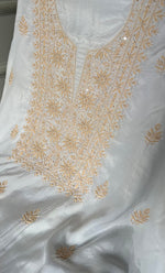 Load image into Gallery viewer, Ashima Women's Lucknowi Handcrafted Muslin Chikankari Unstitched Suit Material - HONC0243934