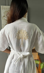 Load image into Gallery viewer, Women&#39;s Lucknowi Handcrafted Cotton Chikankari Long Dress - HONC0303394
