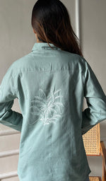 Load image into Gallery viewer, Women&#39;s Lucknowi Handcrafted Slub Cotton Chikankari Top - HONC0299089
