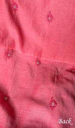 Load image into Gallery viewer, Women&#39;s Lucknowi Handcrafted Chanderi Silk Chikankari Full Suit Material - HONC0260956
