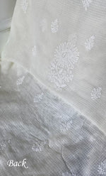 Load image into Gallery viewer, Women&#39;s Lucknowi Handcrafted Kota Cotton Chikankari Unstitched Kurta And Dupatta Set - HONC0306630
