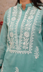 将图像加载到图库查看器中， Women&#39;s Lakhnavi Handcrafted Kota Cotton Chikankari Kurti - HONC0306029
