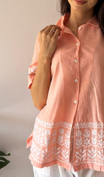 Load image into Gallery viewer, Women's Lakhnavi Handcrafted Cotton Chikankari Top - HONC0354115