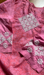 Load image into Gallery viewer, Women&#39;s Lucknowi Handcrafted Cotton Chikankari Kurti - HONC0300999
