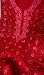 Load image into Gallery viewer, Rubi Women's Lakhnavi Handcrafted Pure Organza Chikankari Unstitched Kurta And Dupatta Set- HONC0351784