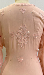 Women's Lakhnavi Handcrafted Viscose Georgette Chikankari Kurti- HONC0139817