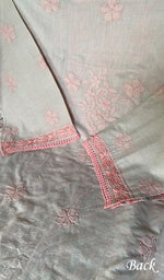 将图像加载到图库查看器中， Women's Lakhnavi Handcrafted Cotton Chikankari Unstitched Kurti Fabric - HONC0348844