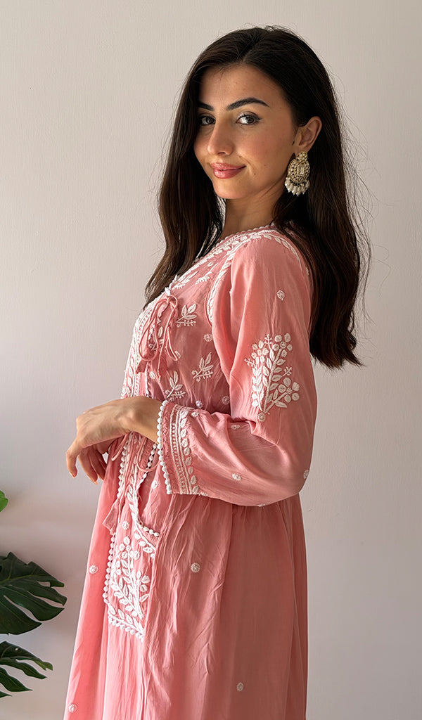 Fawziya Women's Lucknowi Handcrafted Cotton Angrakha - HONC0380461