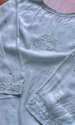 Load image into Gallery viewer, Women&#39;s Lakhnavi Handcrafted Muslin Chikankari Kurti - HONC0175654
