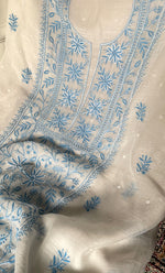 Load image into Gallery viewer, Women's Lakhnavi Handcrafted Unstitched Mul Chanderi Kurta And Dupatta Set - HONC0327480