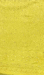 将图像加载到图库查看器中， Women&#39;s Lakhnavi Handcrafted Viscose Georgette Chikankari Unstitched Kurti Fabric - HONC0206911
