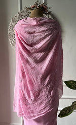 将图像加载到图库查看器中， Women's Lakhnavi Handcrafted Viscose Georgette Chikankari Saree - HONC0317903