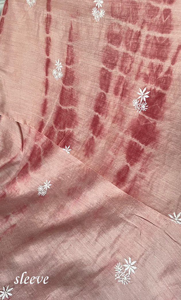 Women's Lakhnavi Handcrafted Munga Silk Chikankari Kurta And Dupatta Set- HONC0267016