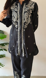 Load image into Gallery viewer, Devanshi Women's Lakhnavi Handcrafted Cotton Chikankari Kurta And Palazzo Set - HONC0358505