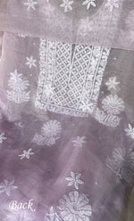 Load image into Gallery viewer, Women&#39;s Lakhnavi Handcrafted Organza Chikankari Unstitched Full Suit Material - HONC0284609
