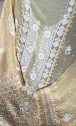 Load image into Gallery viewer, Women&#39;s Lakhnavi Handcrafted Mul Chanderi Semi-Stitched Kurta And Dupatta Set - HONC0307410
