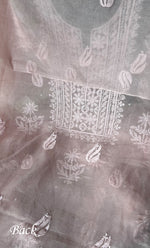 Load image into Gallery viewer, Women&#39;s Lakhnavi Handcrafted Organza Chikankari Unstitched Full Suit Material - HONC0271220
