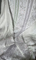 Load image into Gallery viewer, Women&#39;s Lucknowi Handcrafted Viscose Georgette Semi - Stitched Chikankari Anarkali and Dupatta Set- HONC0304399
