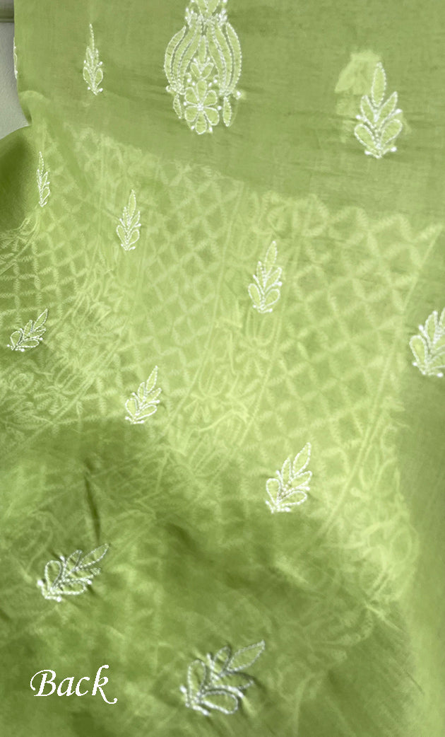 Women's Lakhnavi Handcrafted Cotton Chikankari Unstitched Kurti Fabric - HONC0298530