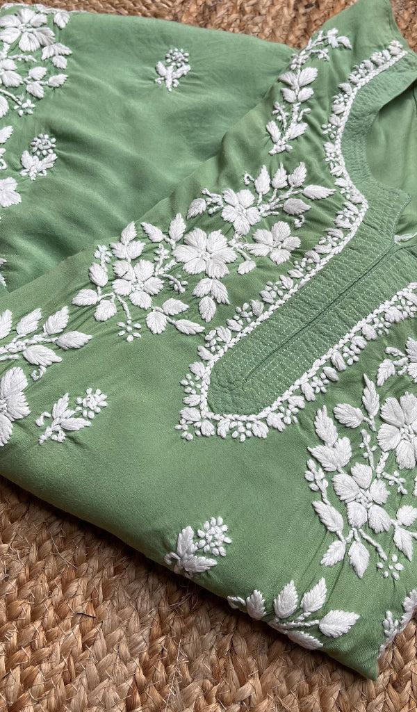 Women's Lucknowi Handcrafted Modal Cotton Chikankari Kurti - HONC0301038