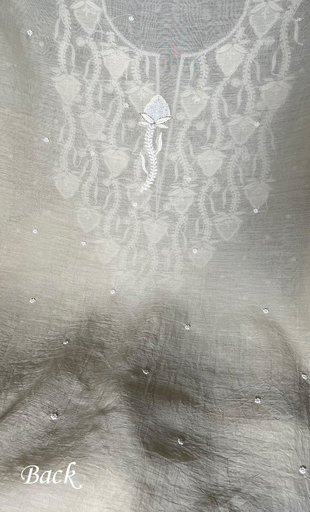 Jazba Women's Lakhnavi Handcrafted Mul Chanderi UnStitched Kurta And Dupatta Set - HONC0301694