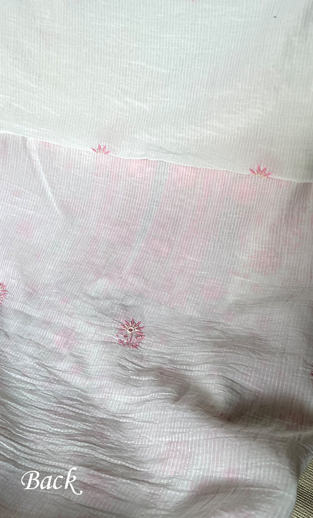 Women's Lakhnavi Handcrafted Maheshwari Mul Chanderi Unstitched Kurta And Dupatta Set- HONC0312961