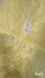 Load image into Gallery viewer, Women's Lakhnavi Handcrafted Pure Organza Chikankari Unstitched Kurta And Dupatta Set- HONC0314317