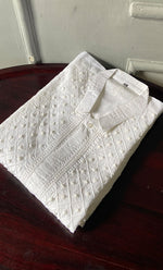Load image into Gallery viewer, Men&#39;s Lucknowi Handcrafted Cotton Chikankari Kurta - HONC0295480
