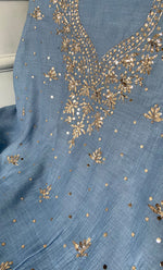 Load image into Gallery viewer, Mul Chanderi Kurta And Dupatta SetWomen's Lakhnavi Handcrafted Mul Chanderi Kurta And Dupatta Set- HONC0338722