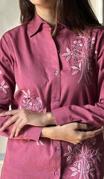 Load image into Gallery viewer, Women&#39;s Lucknowi Handcrafted Slub Cotton Chikankari Top - HONC0299152

