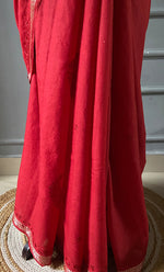 Load image into Gallery viewer, Women&#39;s Lakhnavi Handcrafted Chanderi Silk Chikankari Saree - HONC0307132
