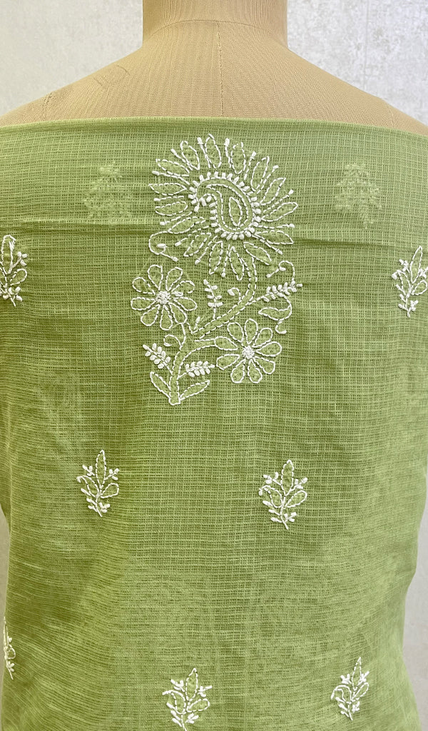 Women's Lucknowi Handcrafted Kota Cotton Chikankari Kurta And Dupatta Set - HONC0112440