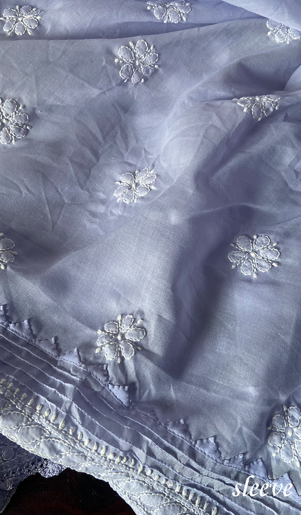 Women's Lakhnavi Handcrafted Cotton Chikankari Suit Material - HONC0289735