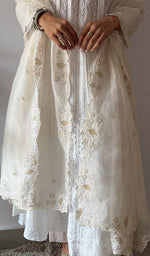 将图像加载到图库查看器中， Women's Lucknowi Handcrafted Pure Organza Silk Chikankari Dupatta - HONC0380139