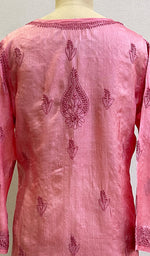 Load image into Gallery viewer, Women&#39;s Lakhnavi Handcrafted Silk Chikankari Top - HONC0176265
