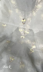 将图像加载到图库查看器中， Alfia Women&#39;s Lakhnavi Handcrafted Pure Organza Chikankari Unstitched Kurta And Dupatta Set- HONC0329249
