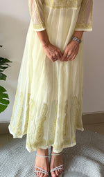 Load image into Gallery viewer, Humaira Women's Lakhanvi Handcrafted Faux-Georgette Chikankari Dress - HONC05080