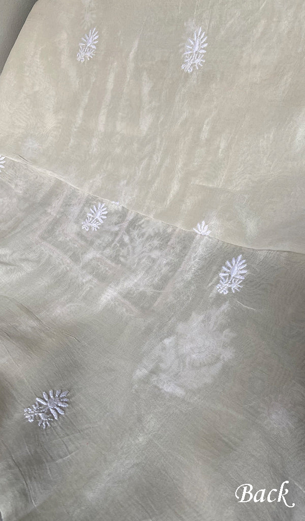 Women's Lakhnavi Handcrafted Mul Chanderi Unstitched Kurta And Dupatta Set - HONC0298568