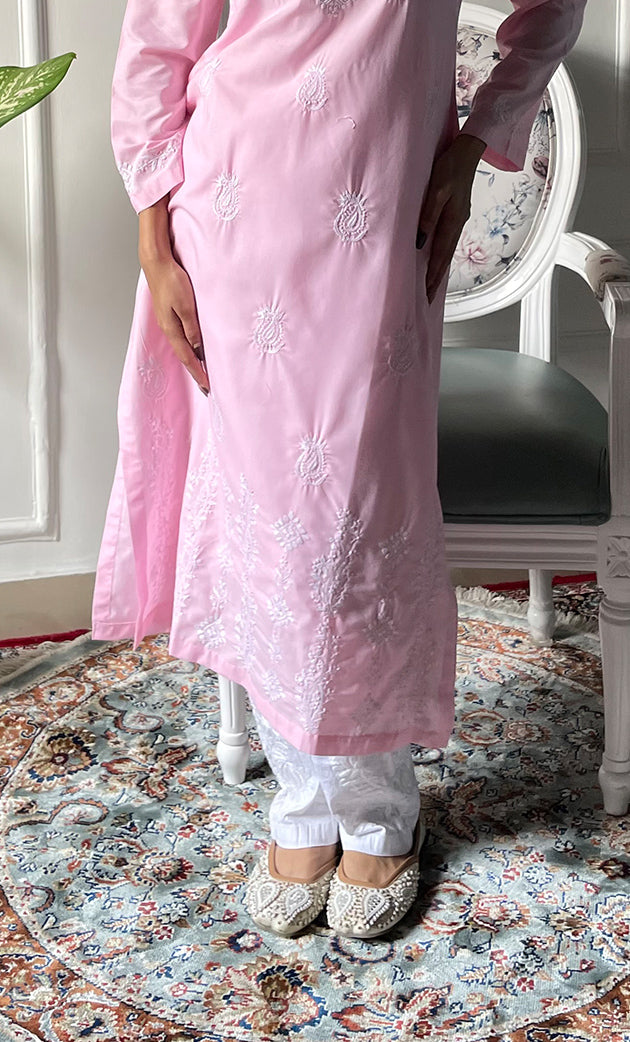 Women's Lucknowi Handcrafted Cotton Chikankari Kurti - HONC0330706