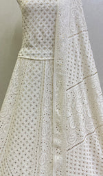 Load image into Gallery viewer, Women&#39;s Lakhnavi Handcrafted Bridal Pure Silk Georgette Chikankari Lehenga Set - HONC0111725