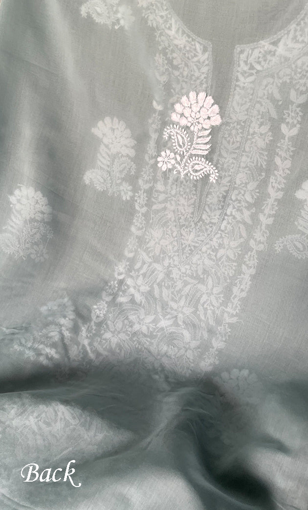 Women's Lakhnavi Handcrafted Cotton Chikankari Kurta And Kurta Dupatta Set - HONC0306647