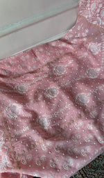 Load image into Gallery viewer, Aarushi Women's Lakhnavi Handcrafted Mul Chanderi Semi - stitched Chikankari Full Suit Material - HONC0330135
